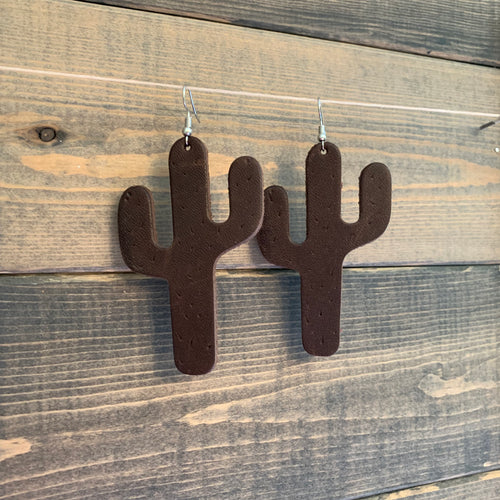 Brown Cactus Earrings