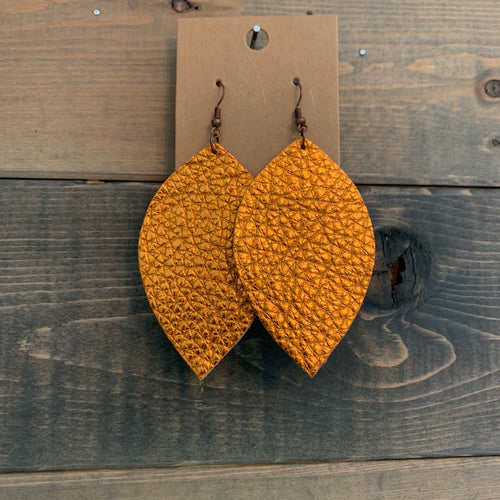 Burnt Orange Leaf Earrings