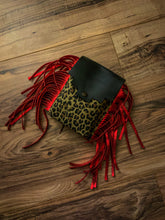 Load image into Gallery viewer, Red Leopard Saddle Pouch