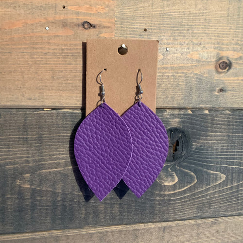 Viking Purple Leaf Earring